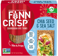 Finn Crisp rye crispbread texture close-up emphasizing thin, crunchy bite.