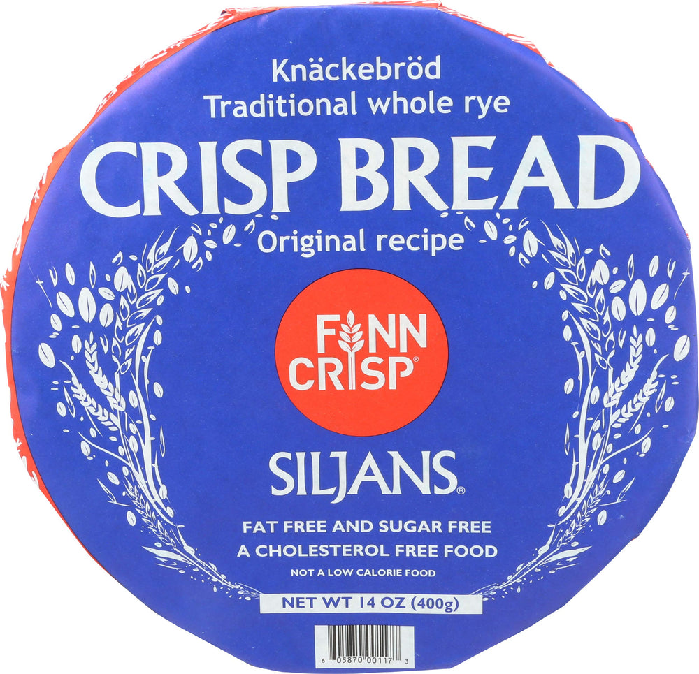 Finn Crisp Siljans round crispbread wheels in package, classic Nordic rye crispbread ready to top