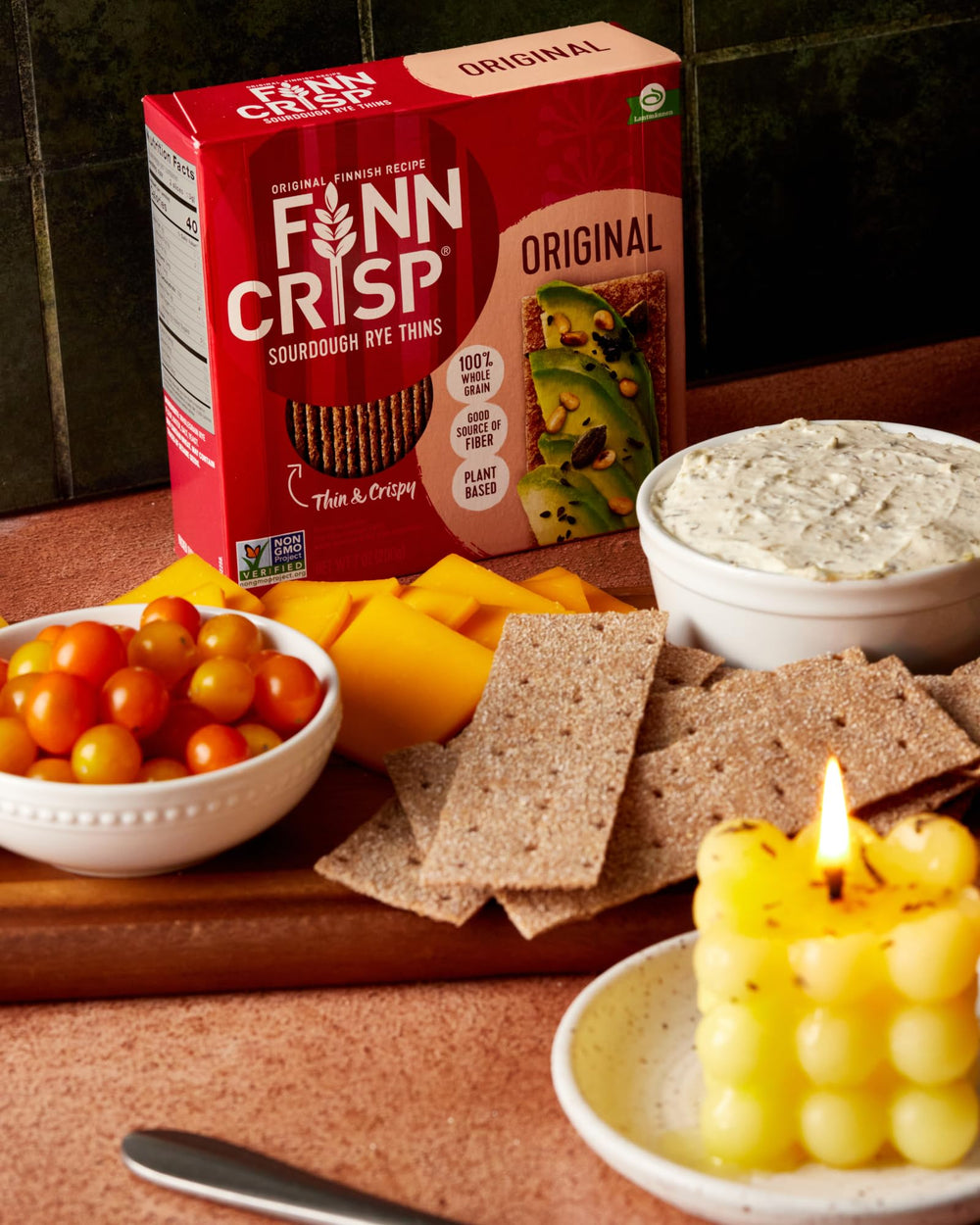 Finn Crisp crisp bite close-up highlighting light crunch.