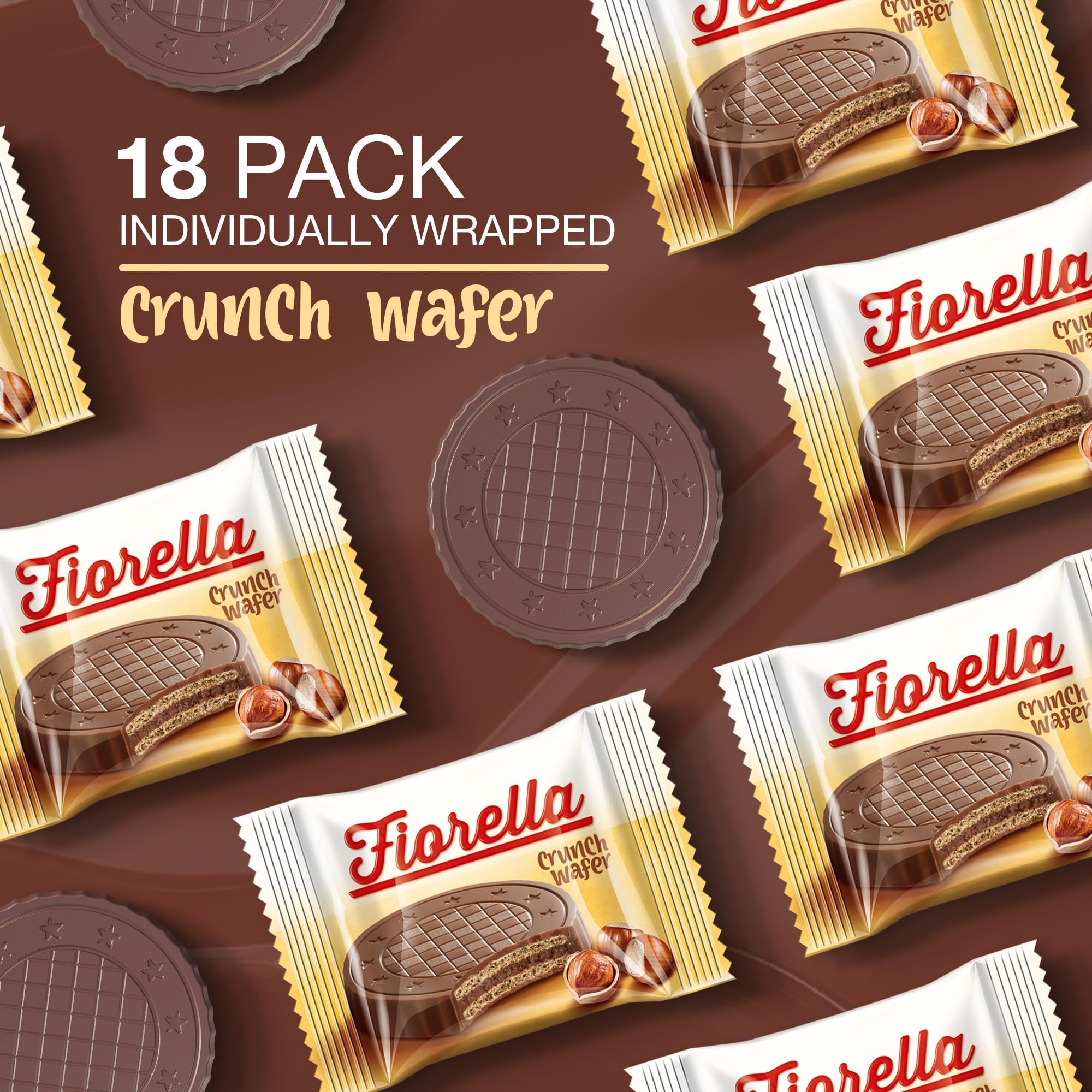 Fiorella Crunch Wafer Cookies hazelnut cream filled center visible