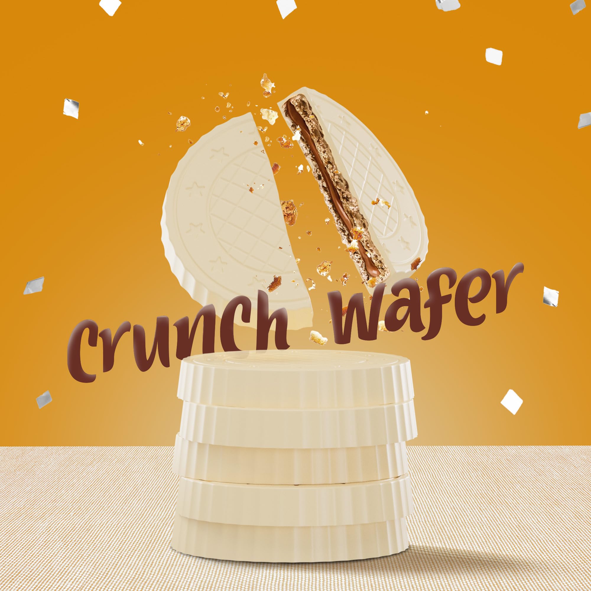 Fiorella wafer texture close-up emphasizes crisp, layered goodness.