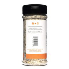 Fiorella's Jack Stack All-Purpose Dry Rub label close-up highlighting premium ingredients.