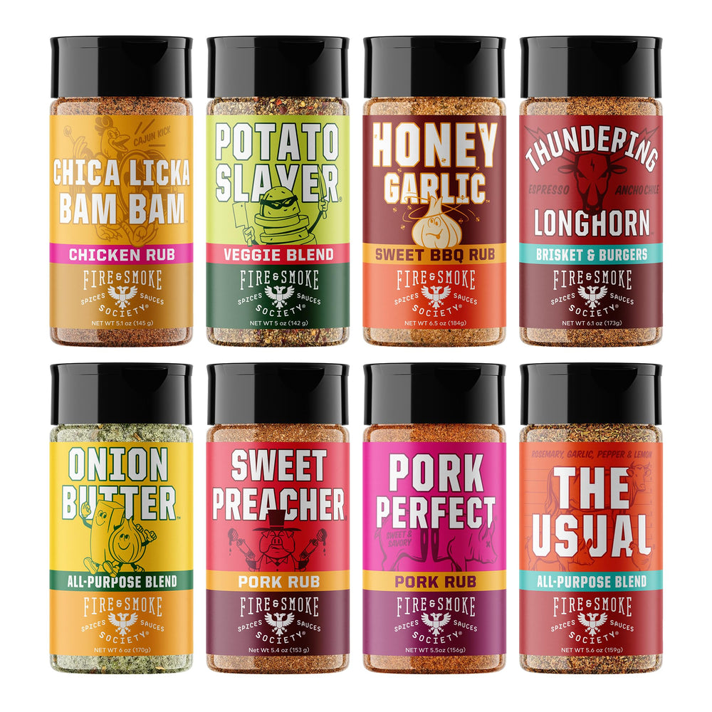 Fire & Smoke Society Pork Perfect bottle highlights pork rub for ribs.