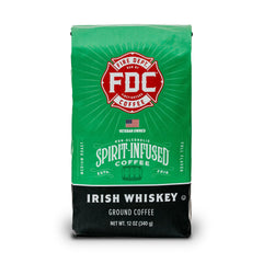 Fire Department Coffee Irish whiskey-infused beans with rich aroma and flavor