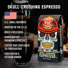 Fire Department Coffee premium coffee bag showcases quality and small-batch roasting