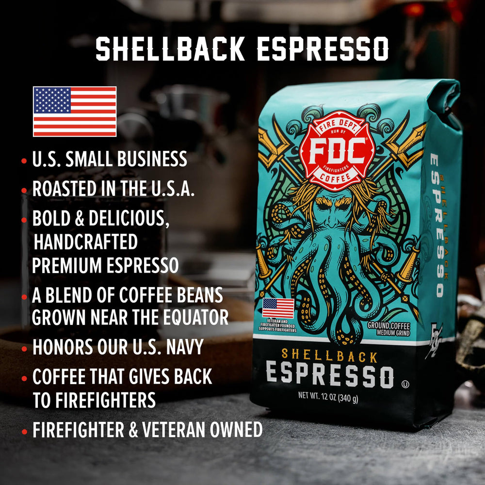 Shellback Espresso cup ready for a smooth, satisfying taste