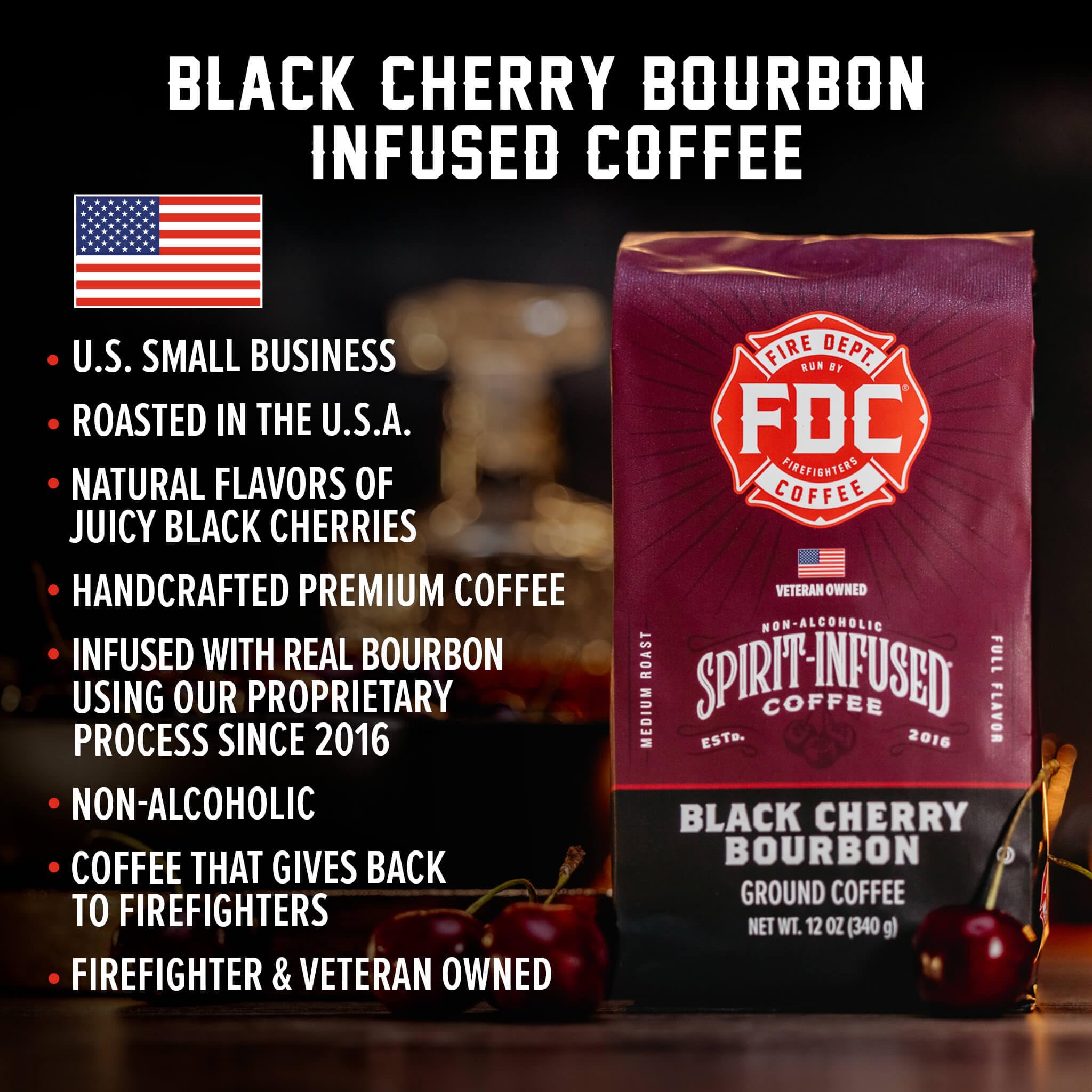 Fire Department Coffee veteran-owned branding packaging highlights support for firefighters