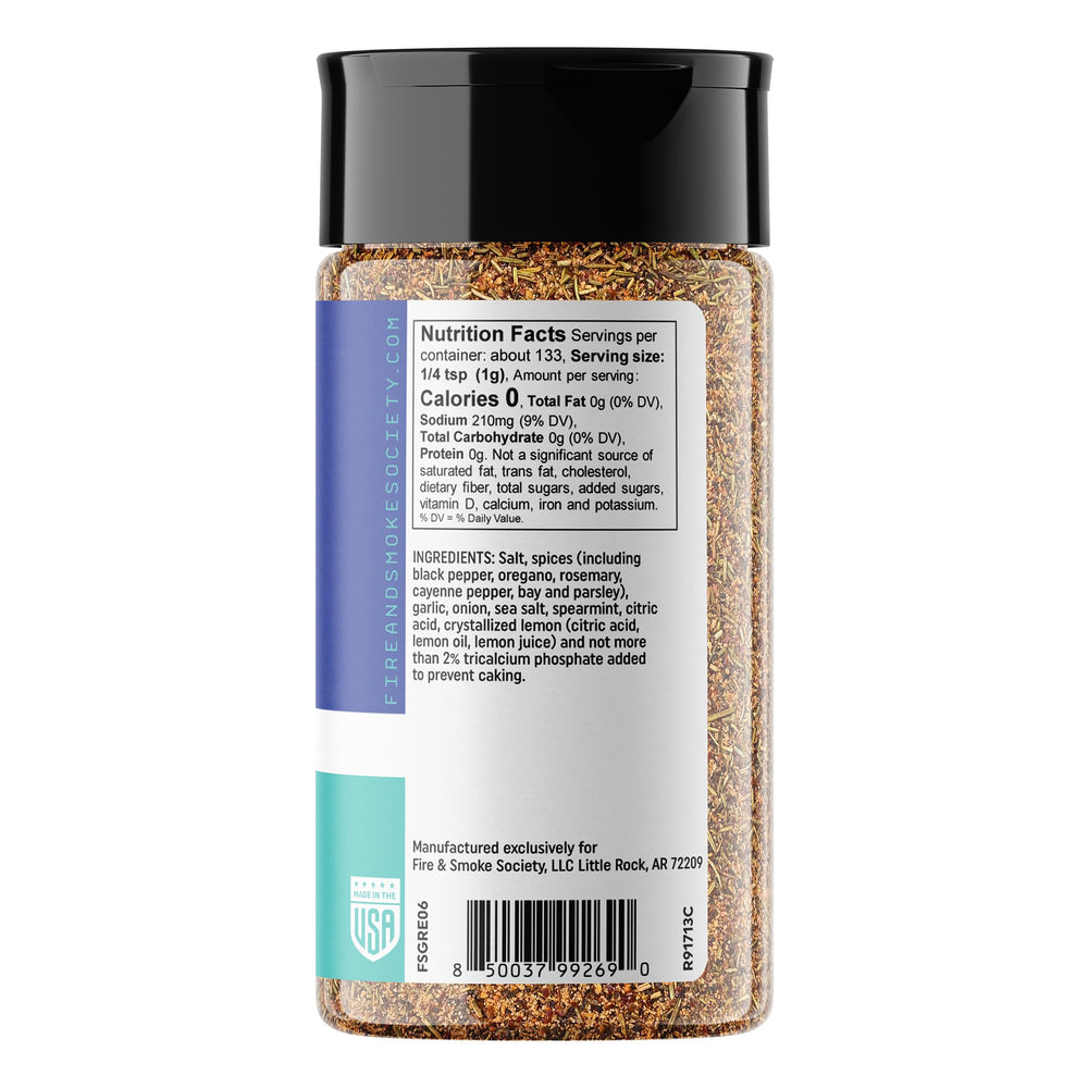 Fire & Smoke Society Greek seasoning over roasted vegetables adds bright flavor.