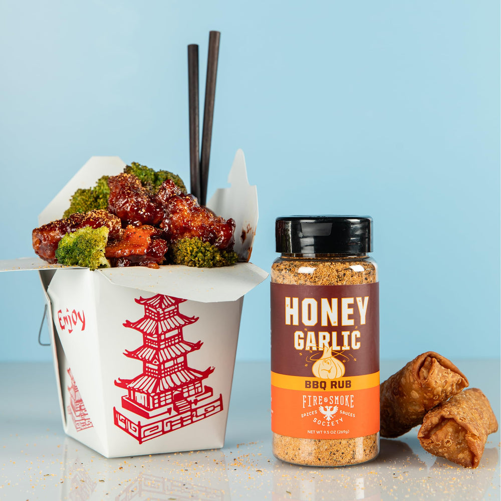 Seasoned burgers with Fire & Smoke Society Honey Garlic BBQ Rub.