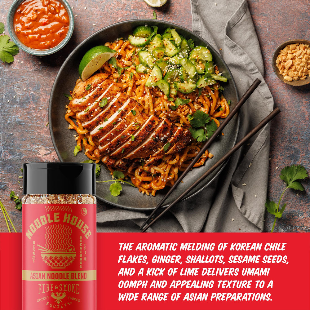 Fire & Smoke Society Noodle House jars display family-friendly packaging and easy pantry storage.