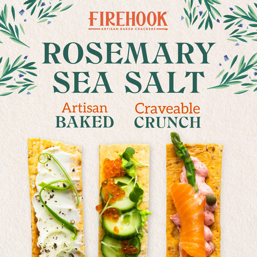 Firehook crackers arranged on a charcuterie board for entertaining.