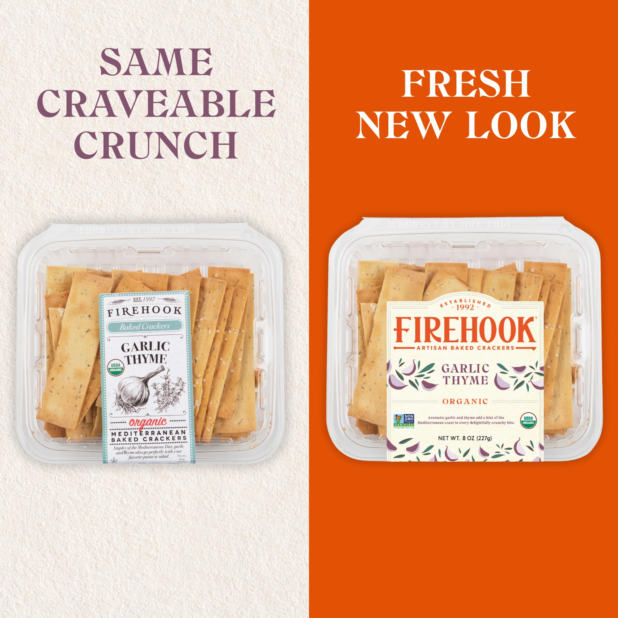 Firehook Crackers dipped in hummus for easy entertaining.