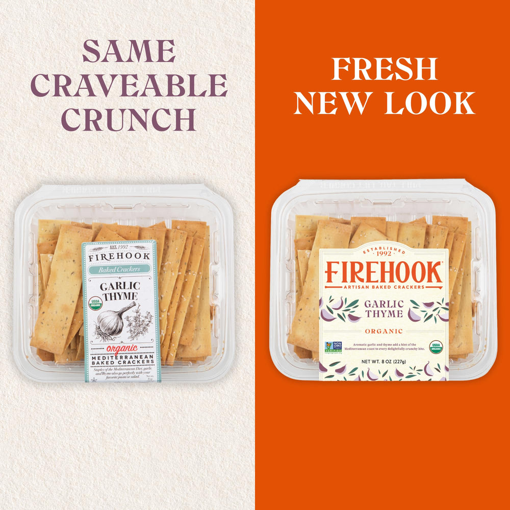 Firehook Crackers dipped in hummus for easy entertaining.