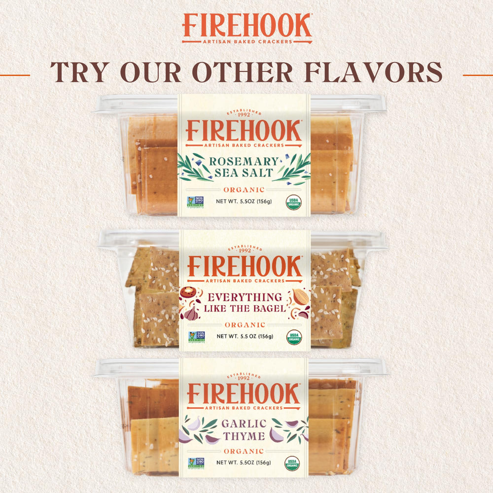 Firehook crackers in an office lunchbox ready for on-the-go snacking