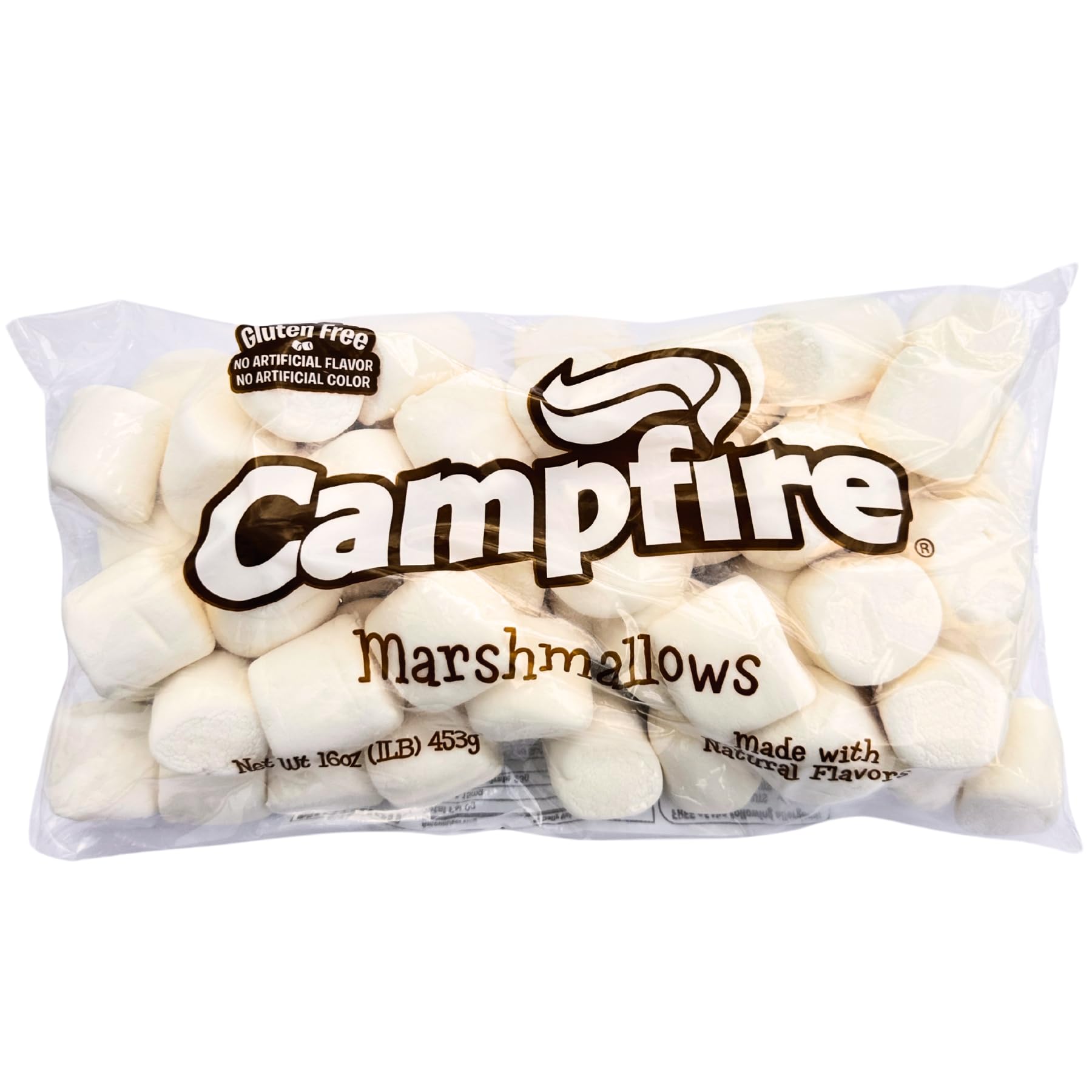 Firestix large white marshmallows with natural vanilla for campfire s'mores.