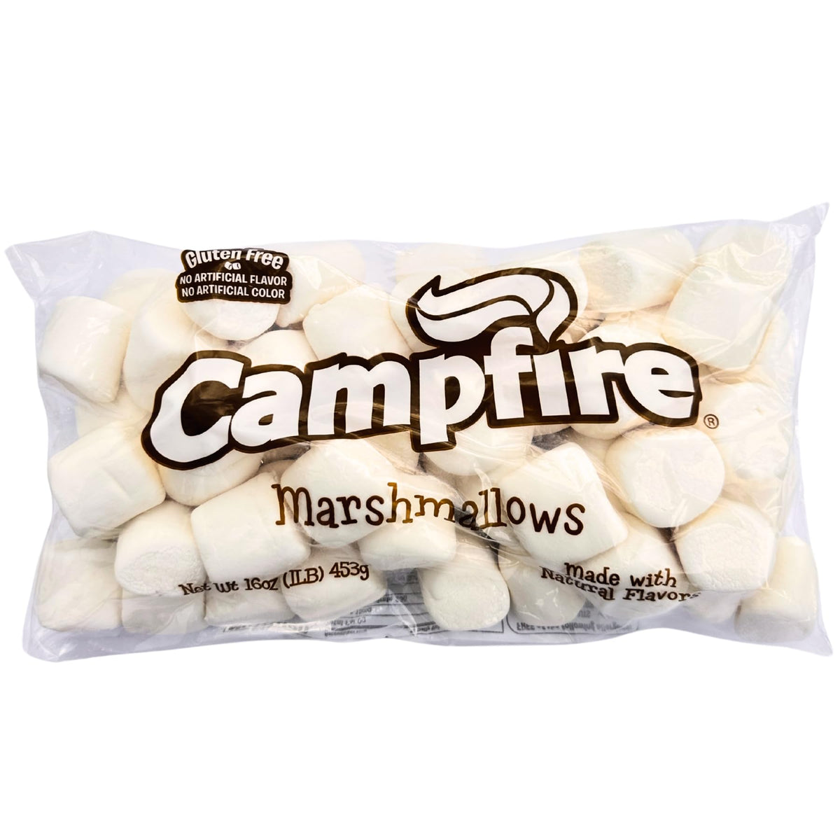 Firestix large white marshmallows with natural vanilla for campfire s'mores.