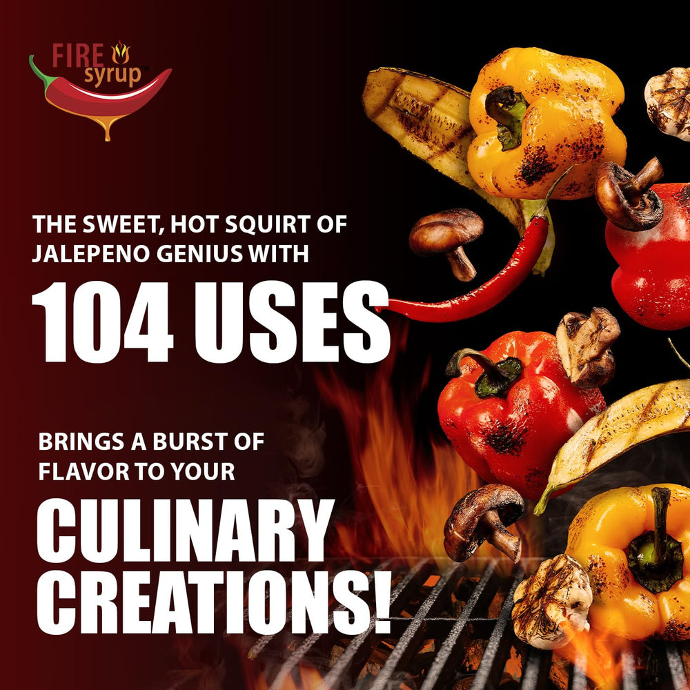 Fire Syrup glaze on grilled meat illustrating versatile kitchen use.