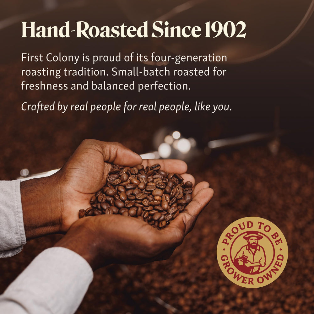 First Colony French press brew capturing easy extraction and a smooth finish