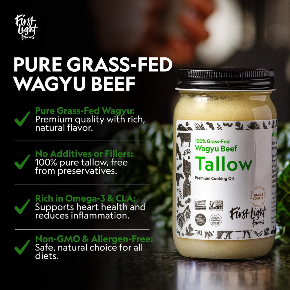 First Light Wagyu Tallow skillet sear enhances meat flavor