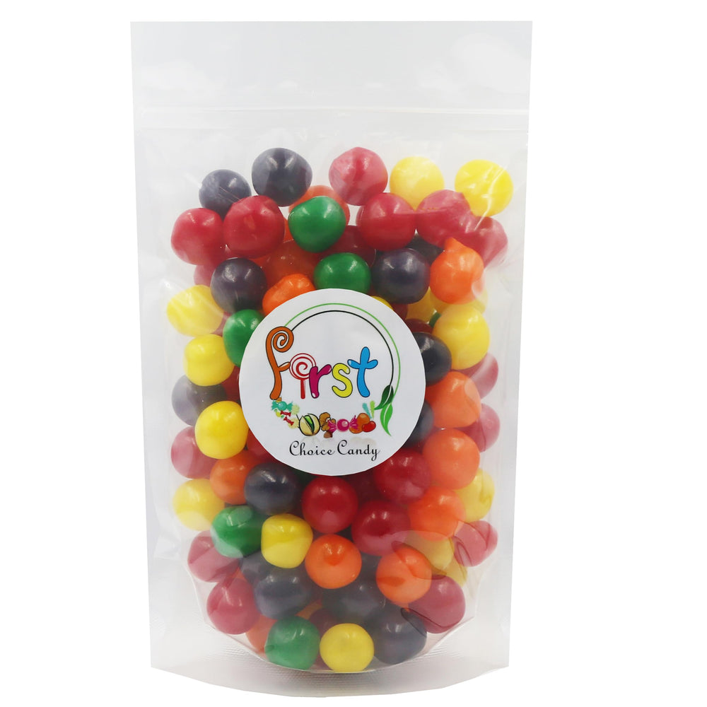 FirstChoiceCandy close-up of sour fruit candy balls highlighting soft texture ideal for gifting.
