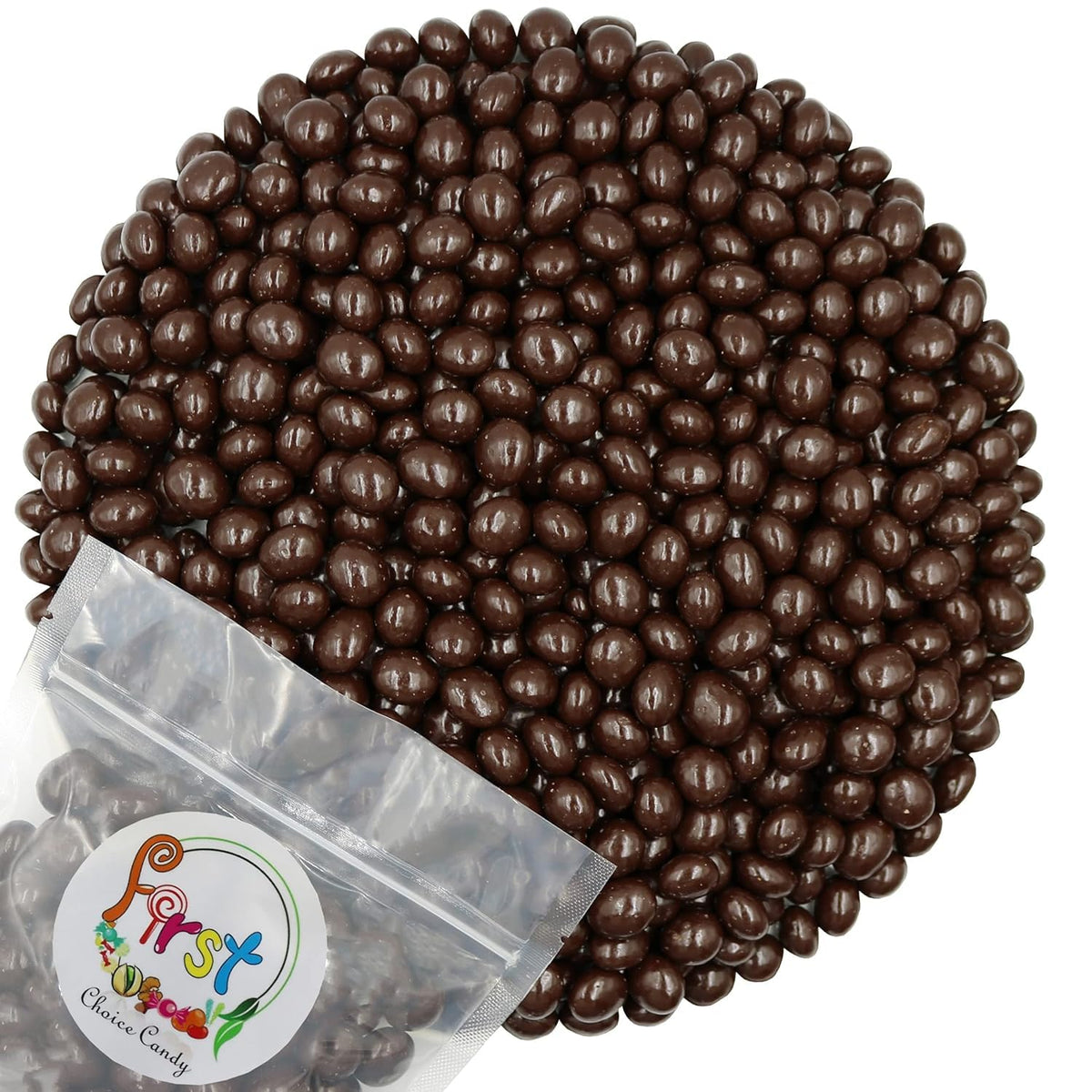 FirstChoiceCandy chocolate covered espresso beans with dark chocolate coating for a rich, energizing snack.