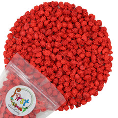 FirstChoiceCandy French Burnt Peanuts coating closeup highlights crunchy red candy.