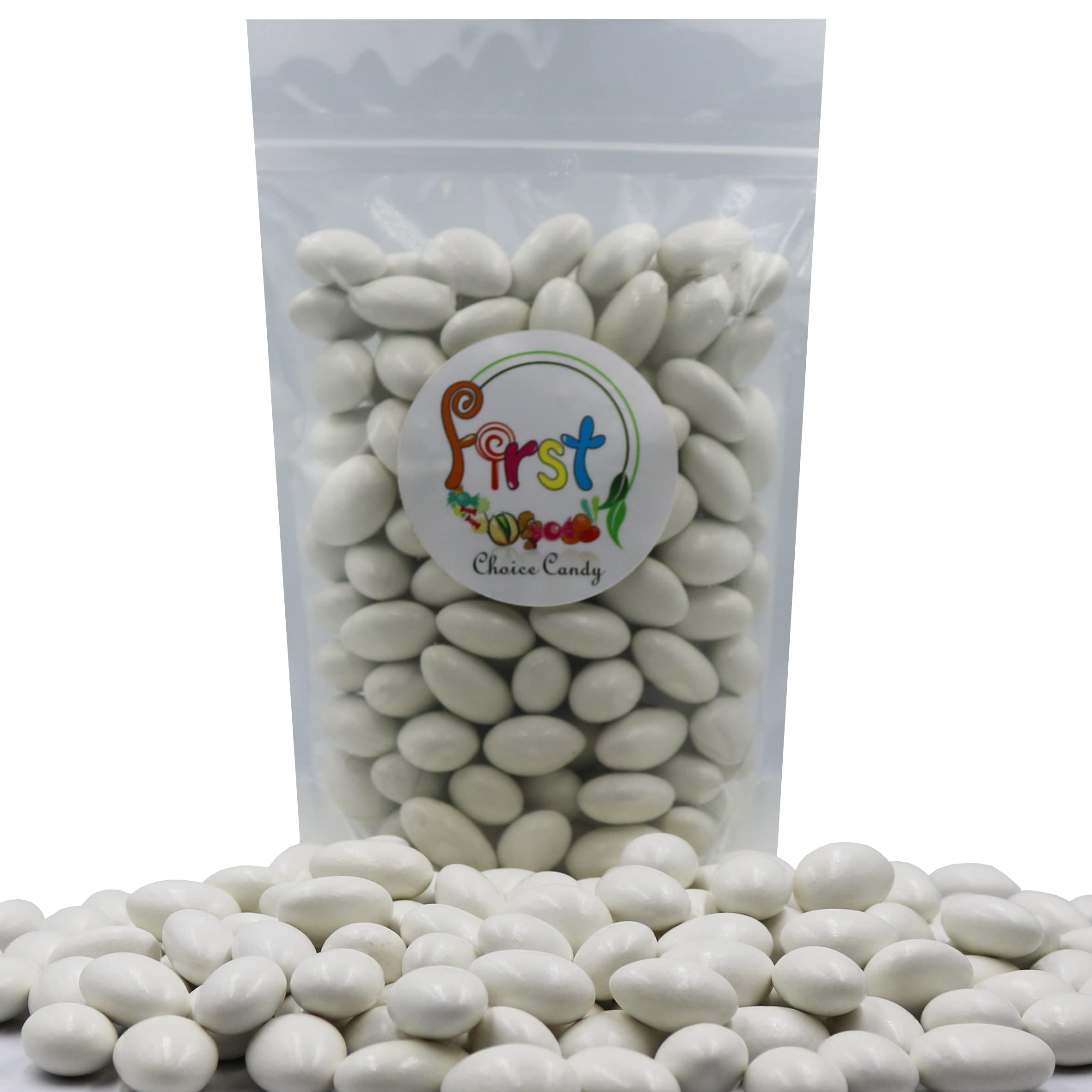 FirstChoiceCandy Jordan Almonds crunchy-shell close-up showcases crisp sweetness.