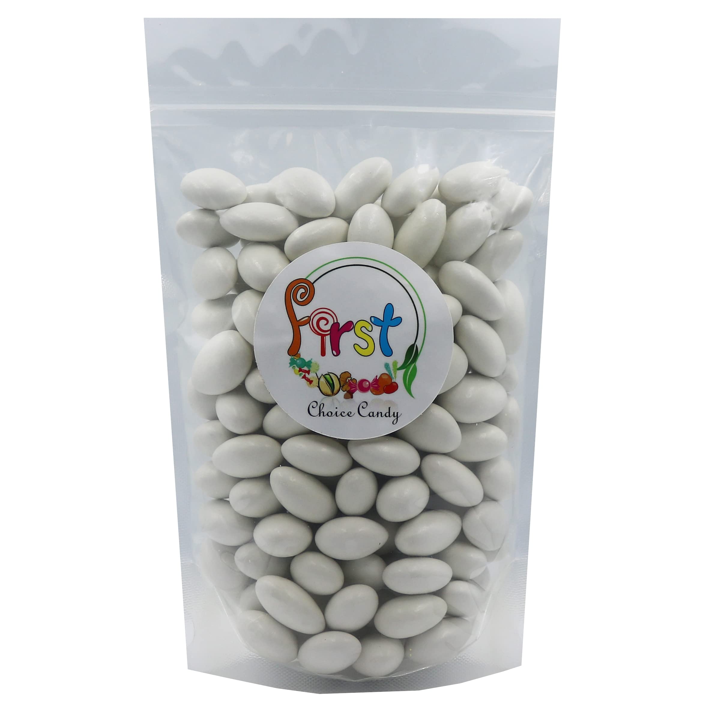 Gift-ready display of Jordan Almonds from FirstChoiceCandy for celebrations.