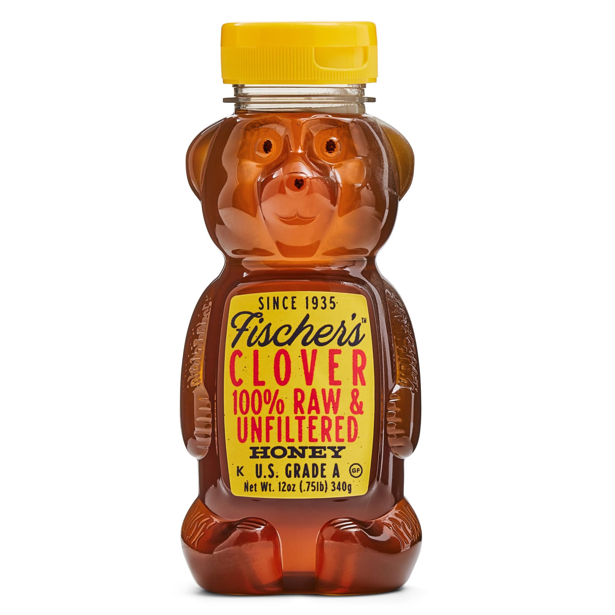 Fischer's Clover Honey bear bottle for kid-friendly breakfasts and quick sweetness.