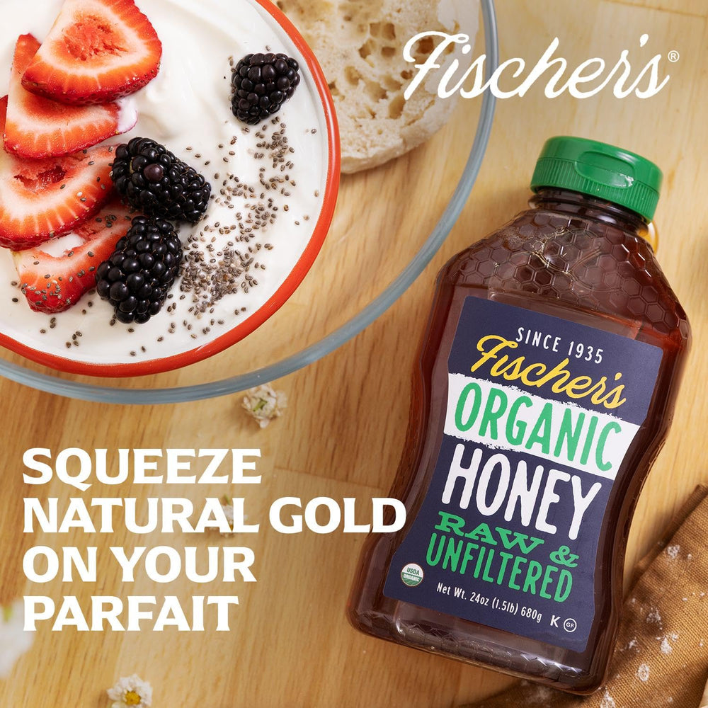 Crystallized texture of Fischer's honey signals natural origin and purity.
