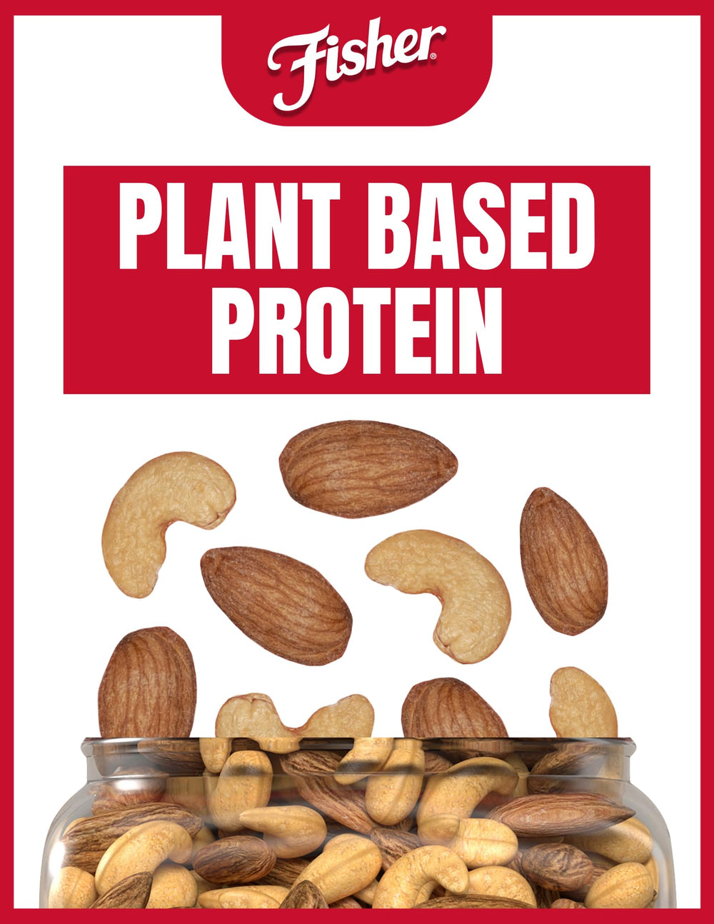 Fisher 24oz canister in pantry for quick, satisfying snacking.
