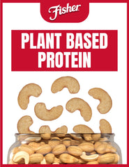 Close-up of Fisher Cashews highlighting crunchy texture.