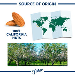 Handful of Fisher Chef's Naturals almonds ready for a quick snack