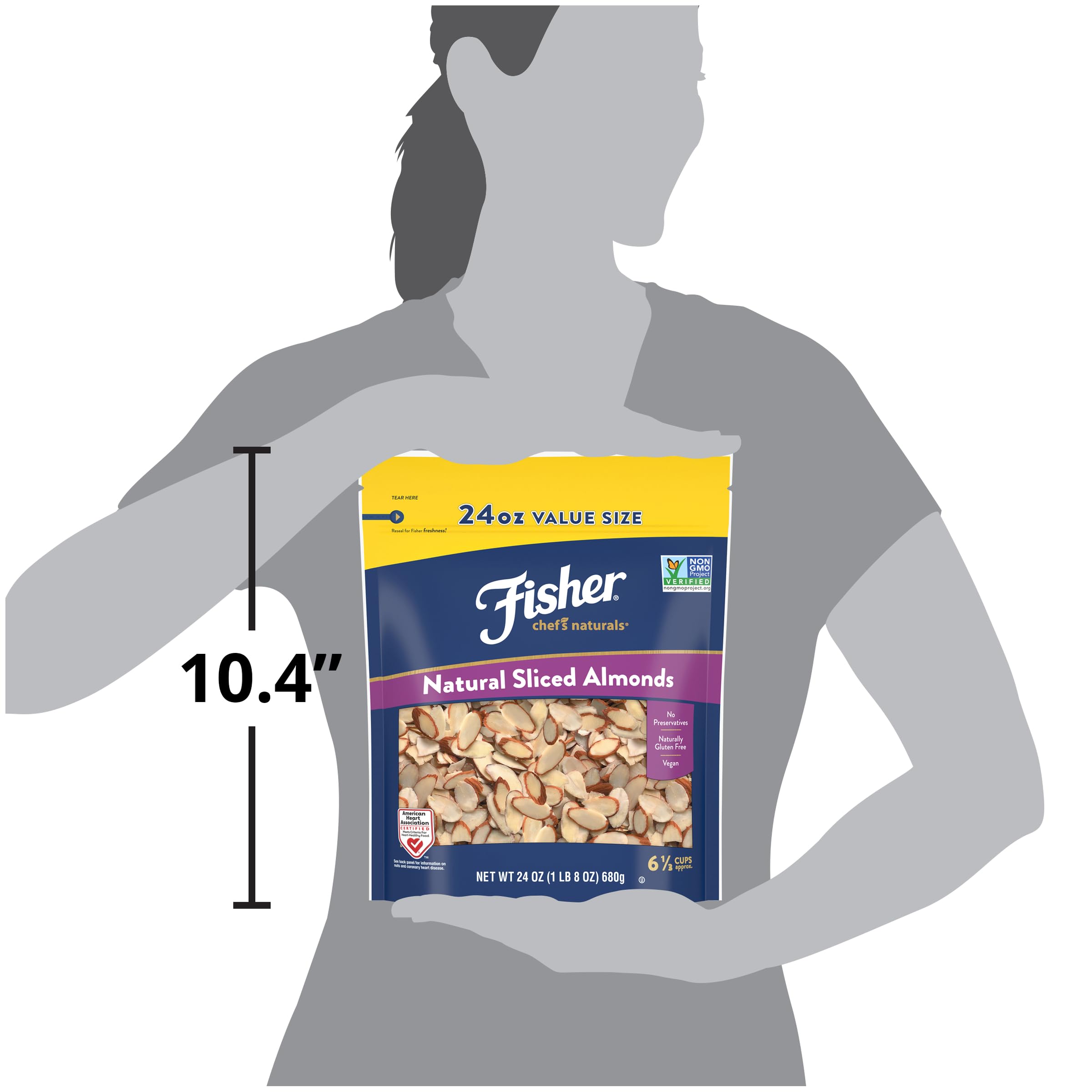 On-the-go snack with Fisher Chef's Naturals almonds at workspace