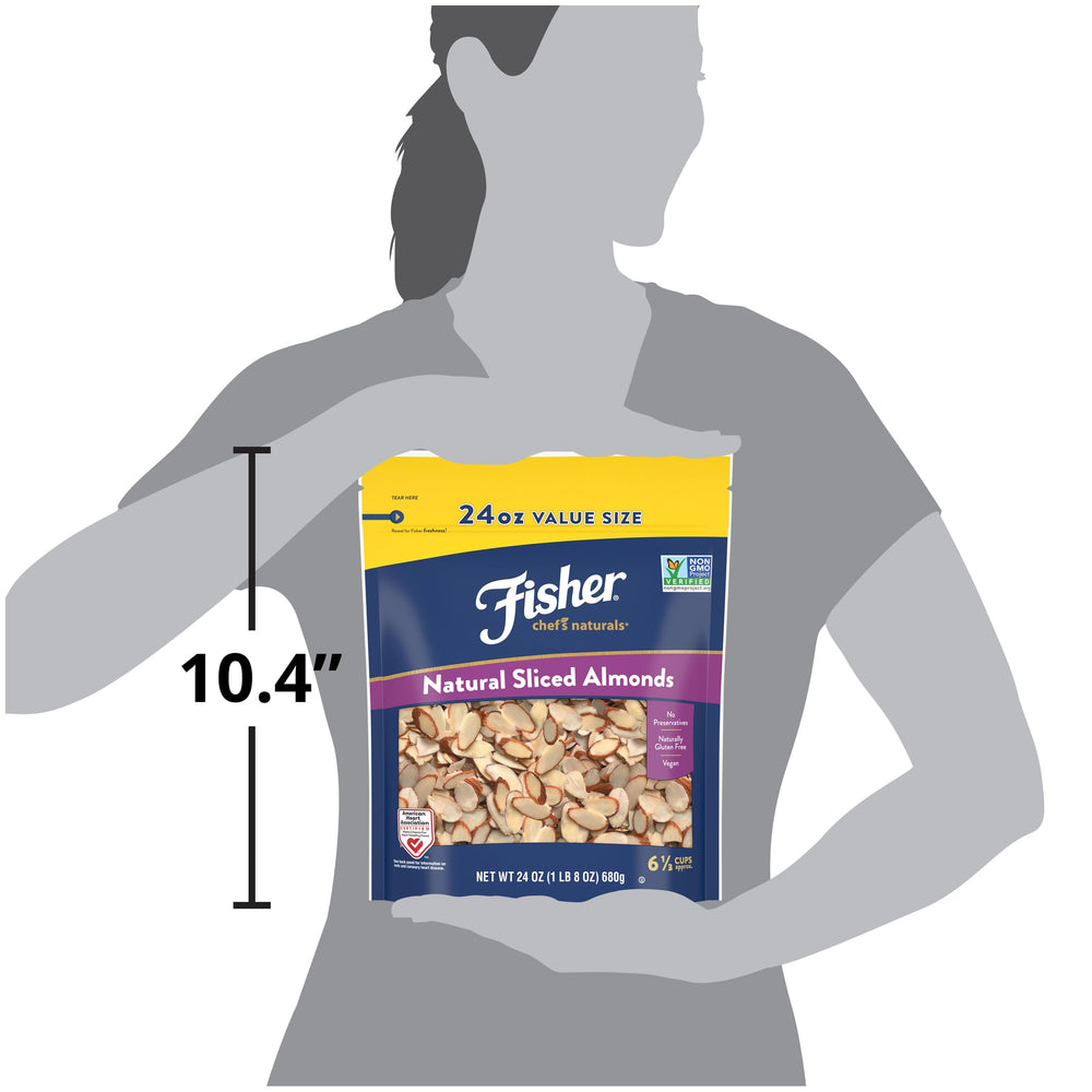 On-the-go snack with Fisher Chef's Naturals almonds at workspace