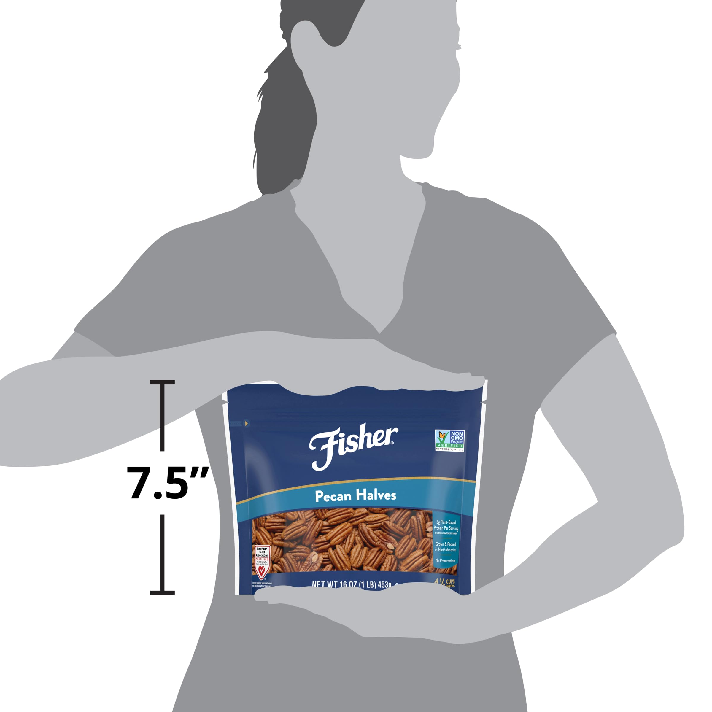 Fisher Chef's Naturals glazed pecans on a dessert plate with caramel.