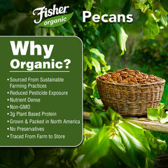 Fisher Chef's Naturals pecans halves raw—sustainable North American grown nuts.