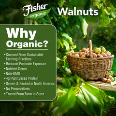 Fisher Chef's Naturals unsalted walnuts scoop highlighting pure flavor.