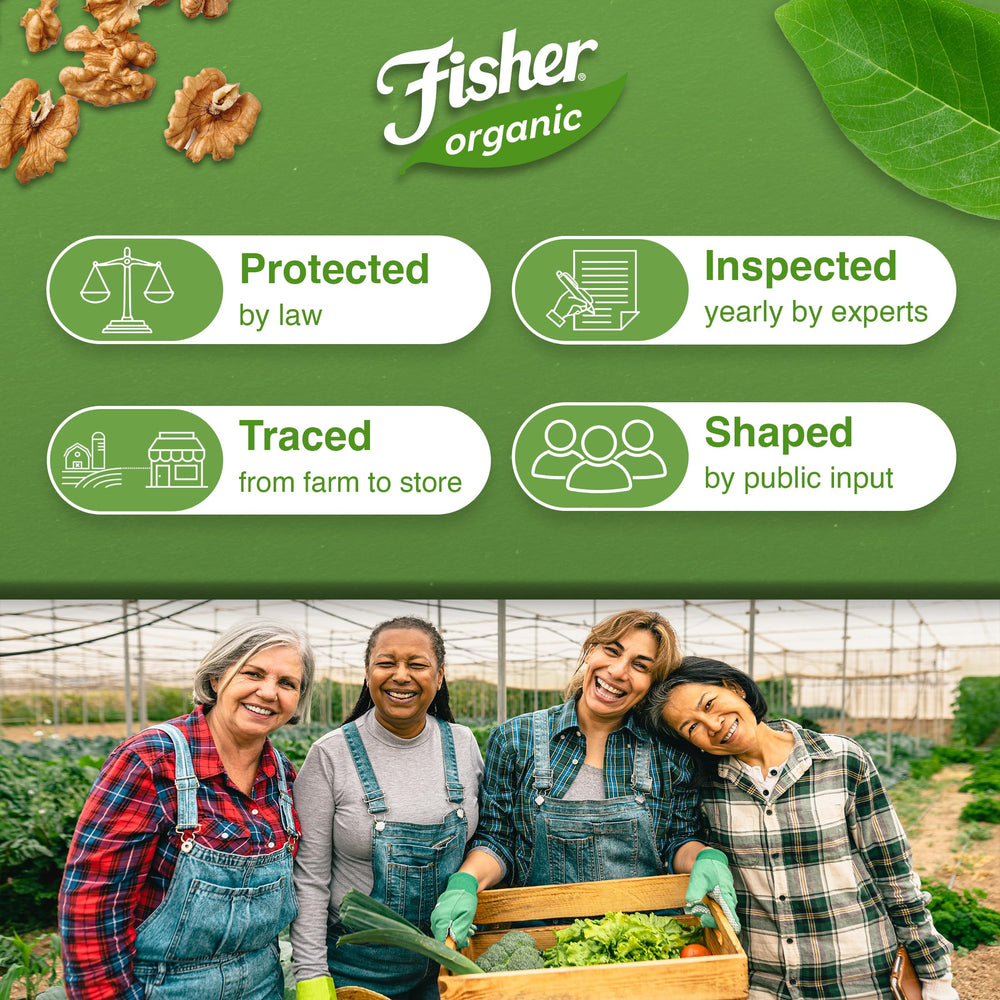 Fisher Chef's Naturals walnuts baking idea plate for granola and salads.