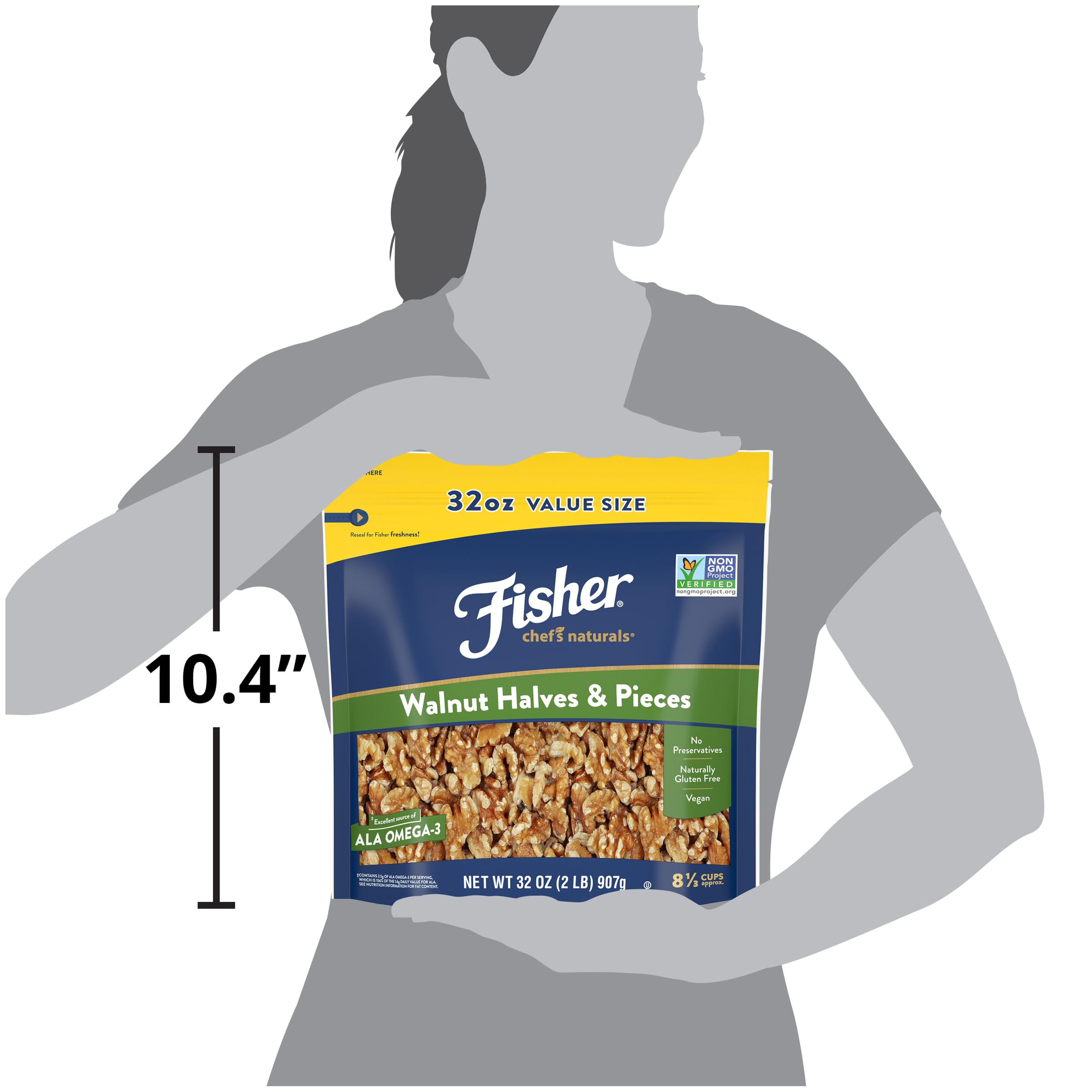 Shelled walnuts from Fisher Chef's Naturals for vegan ice cream and keto desserts