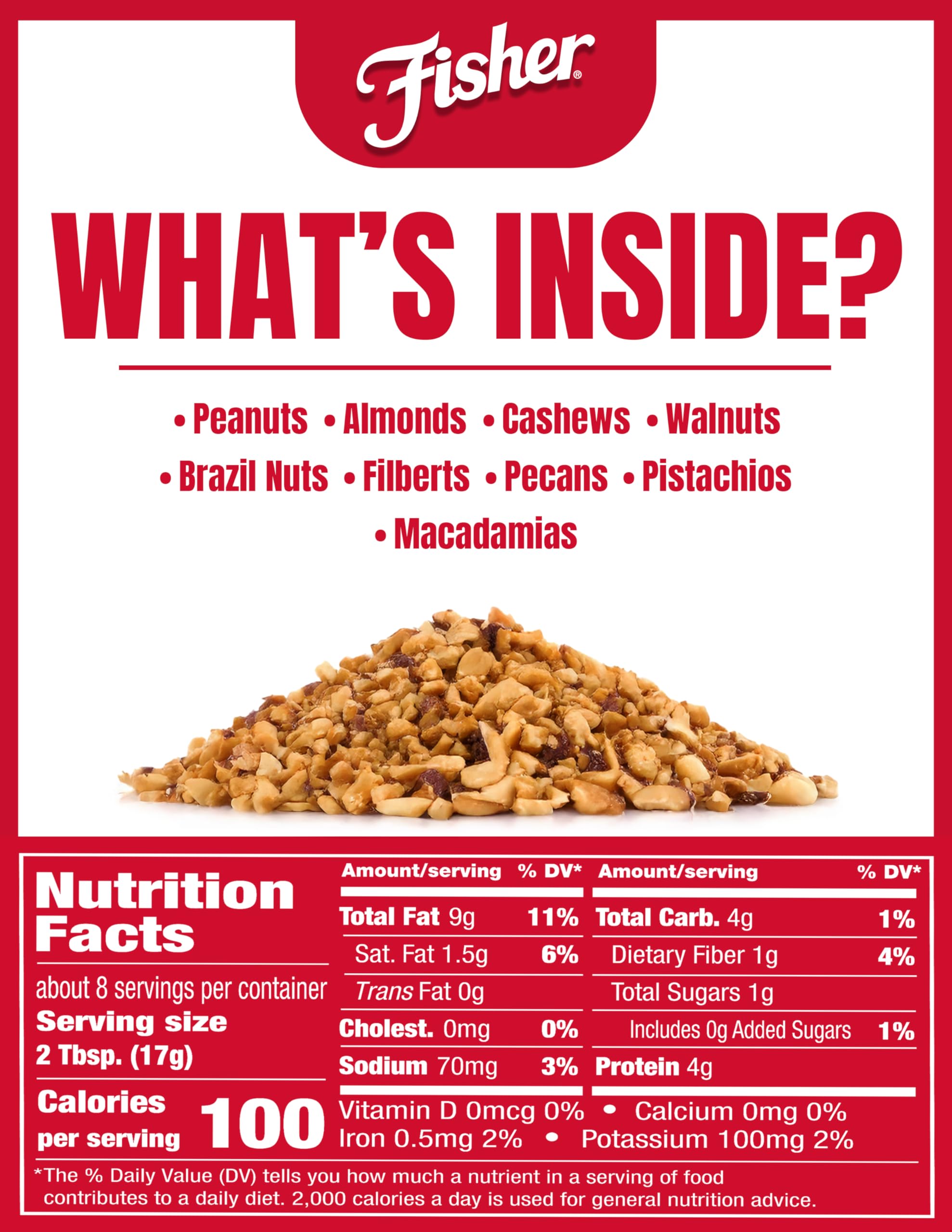Fisher Mixed Nuts topping ingredients in a bowl, adding texture.