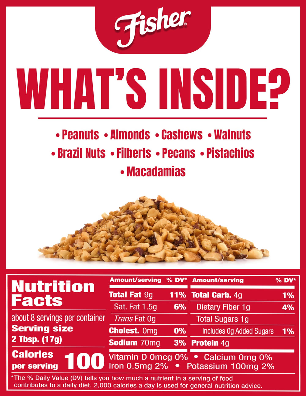 Fisher Mixed Nuts topping ingredients in a bowl, adding texture.