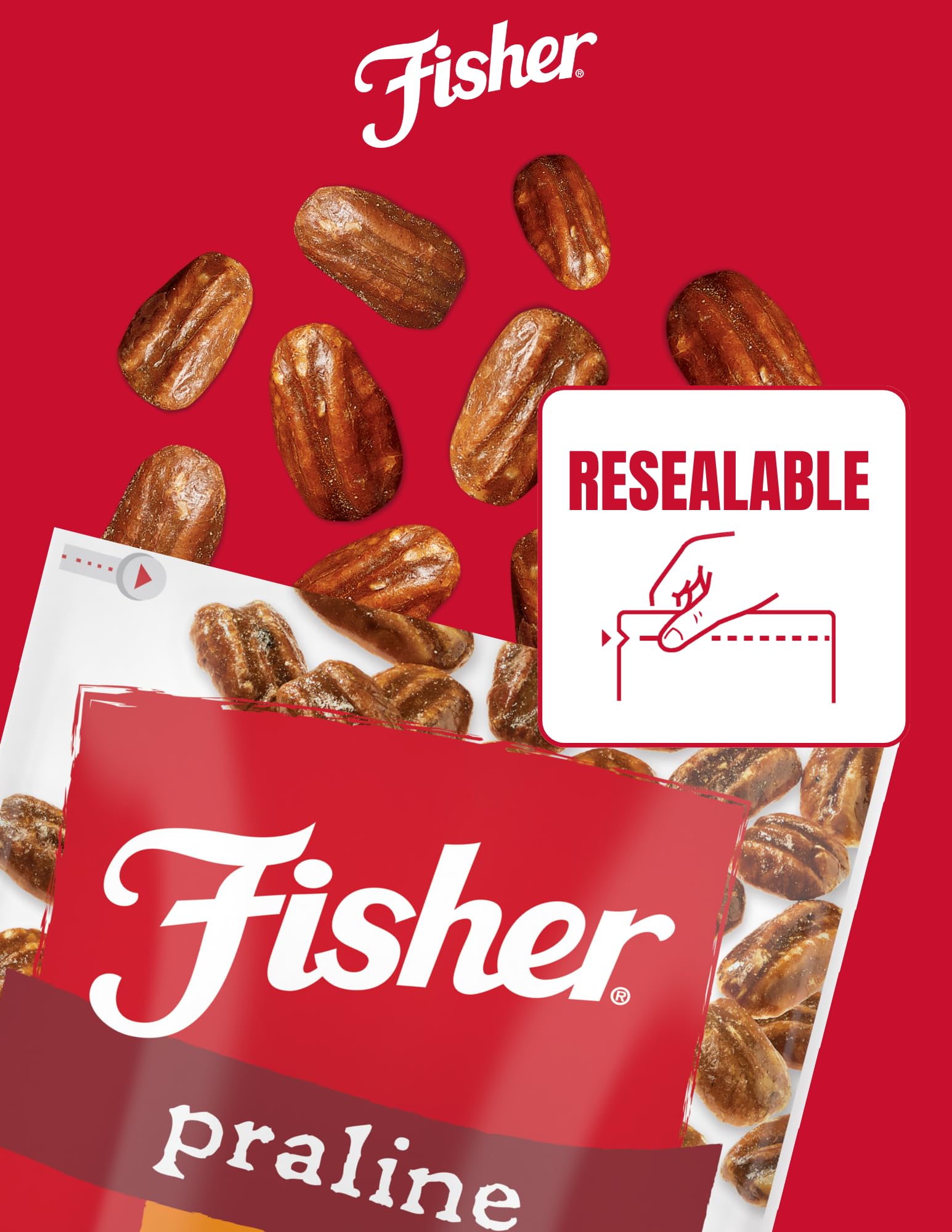 Fisher pecans on a salad top adding crunch and subtle sweetness.