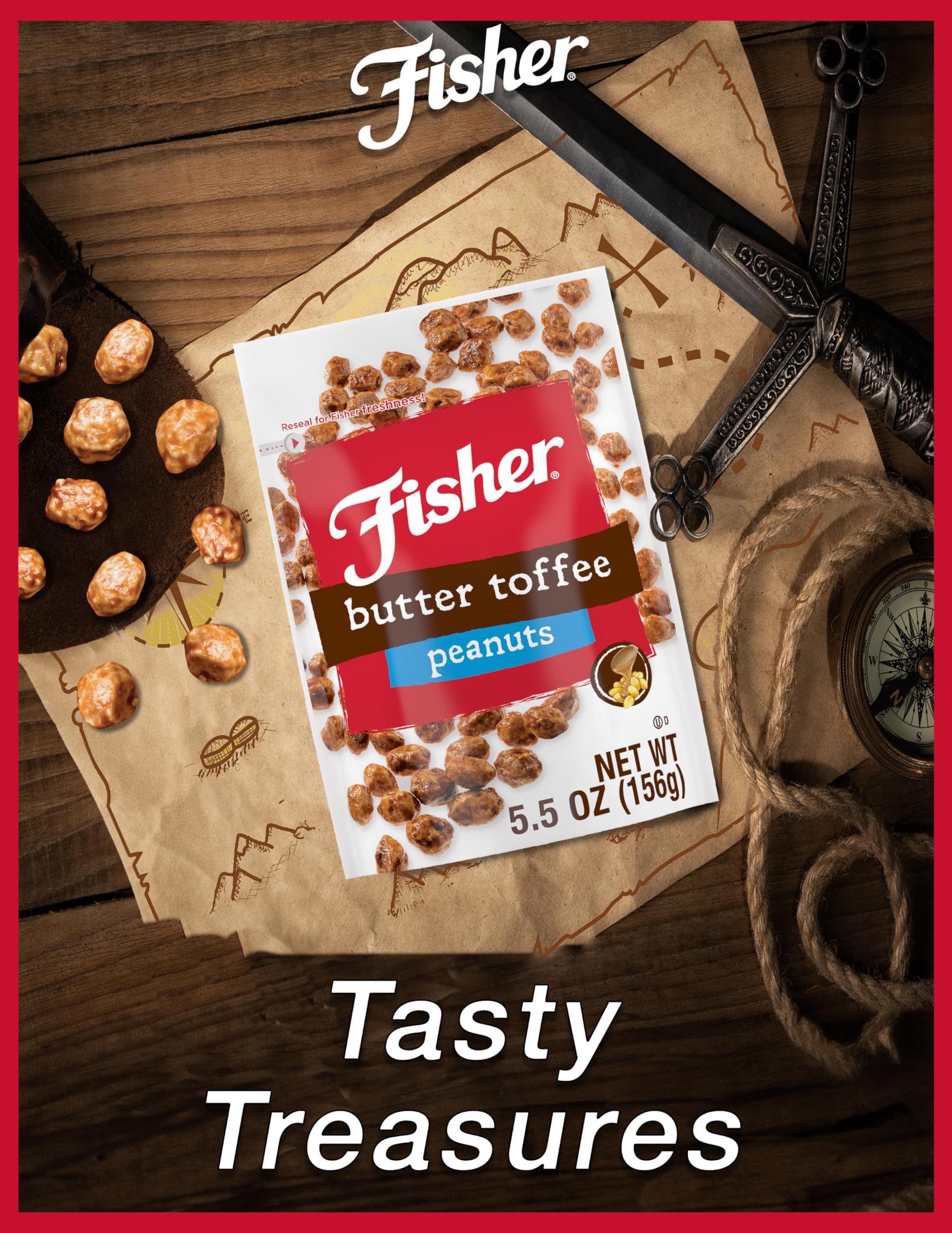 Fisher Snack Butter Toffee Peanuts pantry staple for entertaining or daily snacking