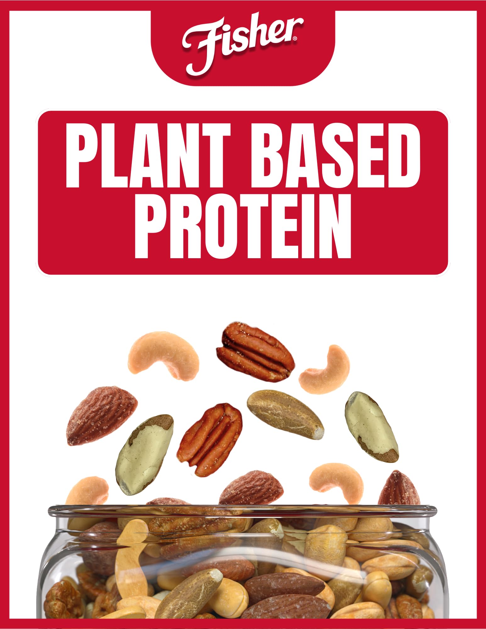 Fisher Snack Deluxe Mixed Nuts Brazil nuts and pecans, for a crunchy texture.