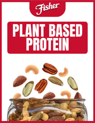 Fisher Snack Deluxe Mixed Nuts Brazil nuts and pecans, for a crunchy texture.
