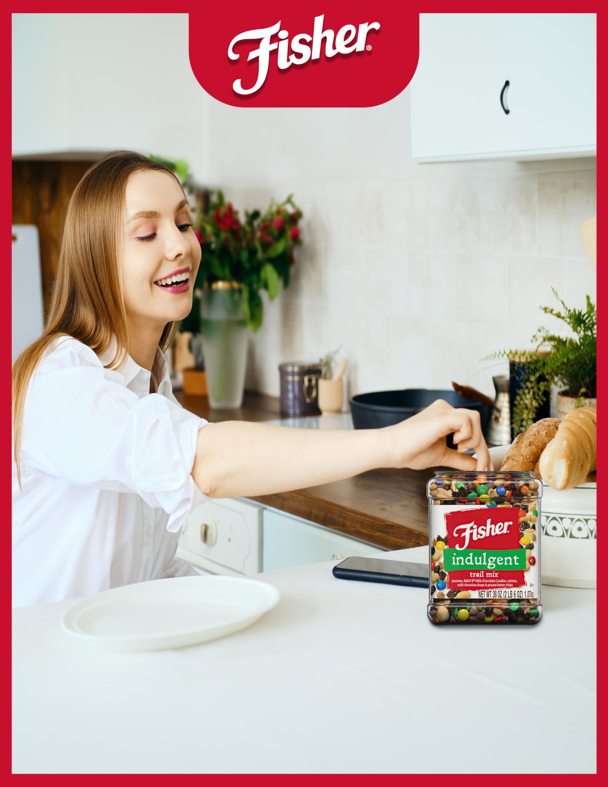 Family sharing moment with the 38 oz canister for group snacking.