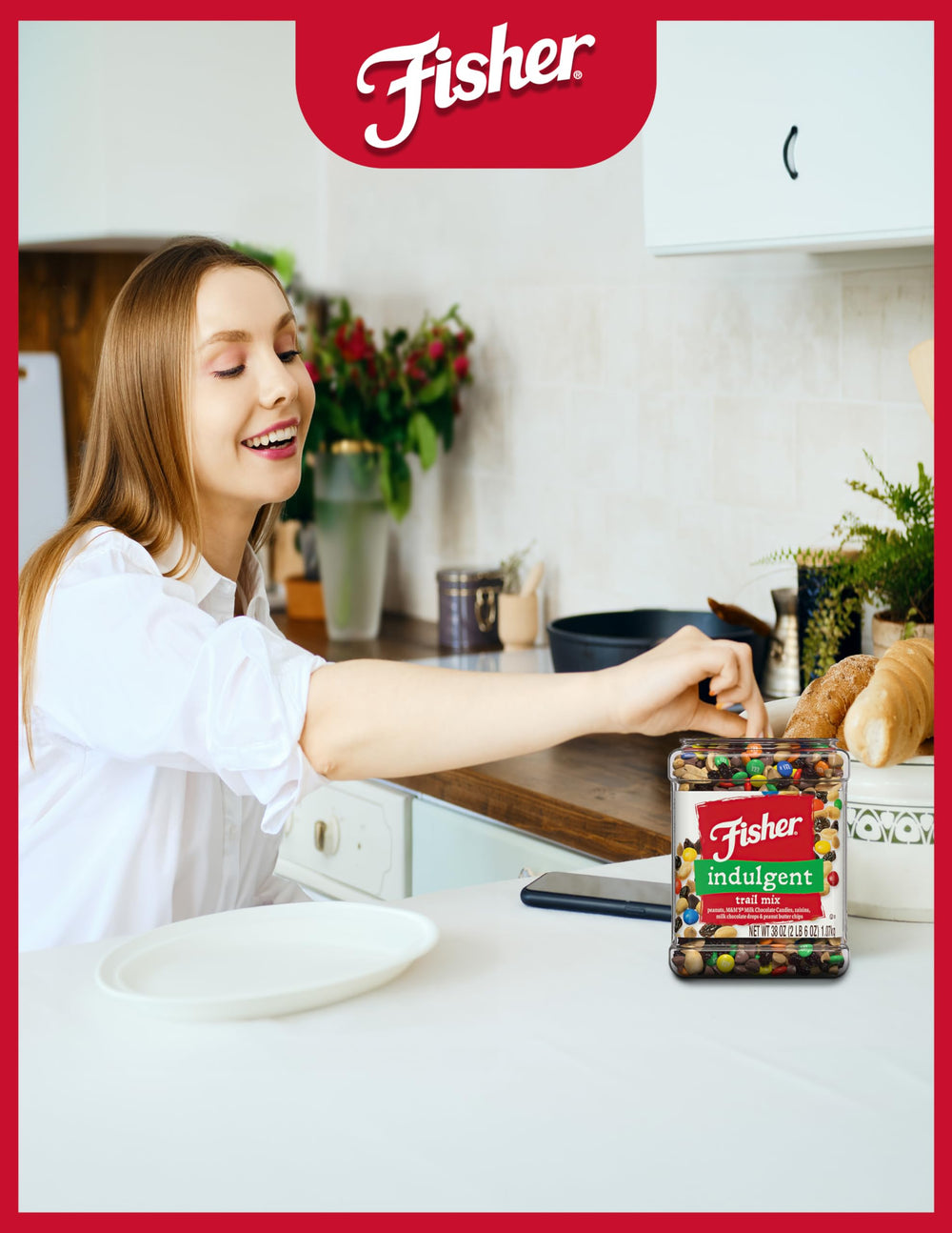 Family sharing moment with the 38 oz canister for group snacking.