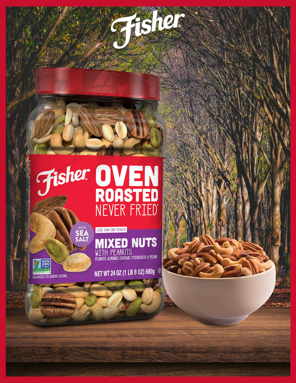 On-the-go Fisher mixed nuts ready for work or travel.