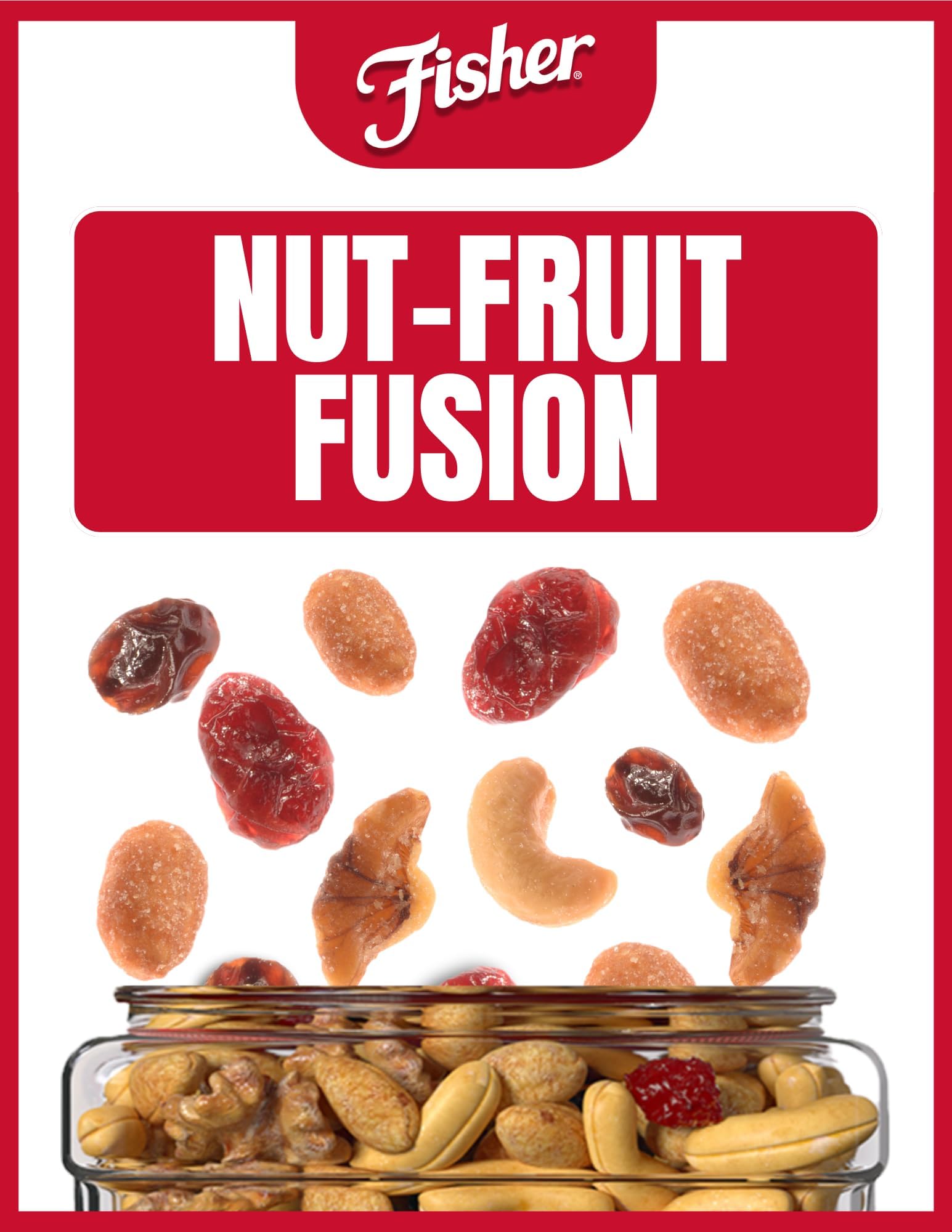 Fisher Sweet Nut Trail Mix dried raisins offer natural sweetness for quick energy.